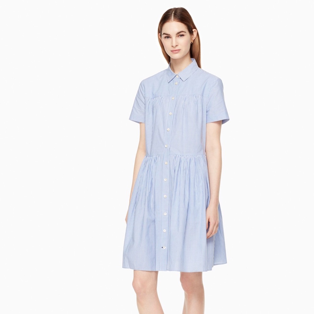 ❤️Kate Spade NWT Broome Street Stripe Poplin Swing Shirtdress.  Size S.